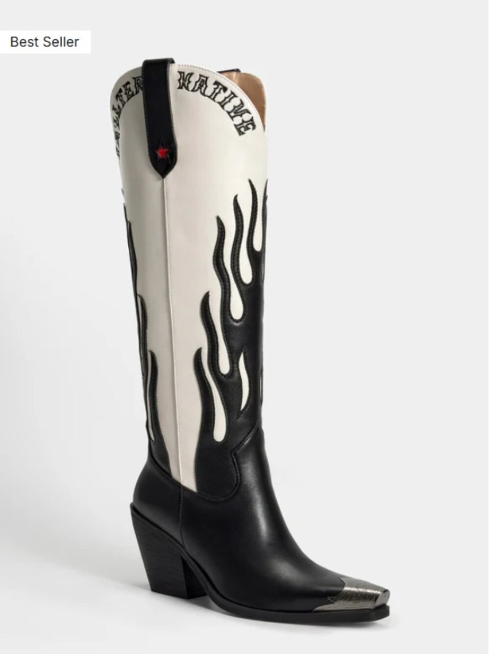 Cowboy Boots Wetkiss x Y'Allternative Club Black and White Flame